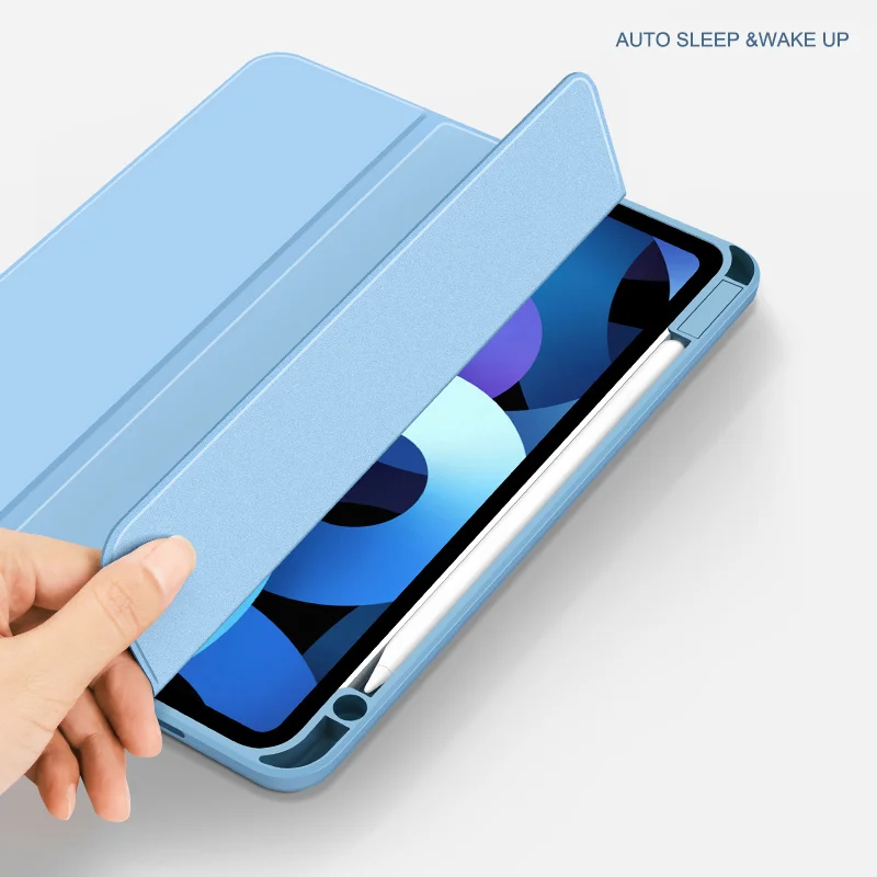 Hot Selling Detachable Leather Acrylic Tri-fold Tablet Covers & Cases For iPad Pro 12.9 2021 Tablet Case