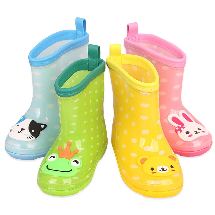 Rabbit Frog cat bear animal kids rain boots children pvc color boots waterproof kids cute cheap rain boots for boys and girls