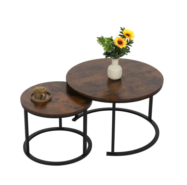 Wood mdf material Top Wrought Iron Minimalist Office Home Living Room Furniture Luxury Coffee Table old fashion