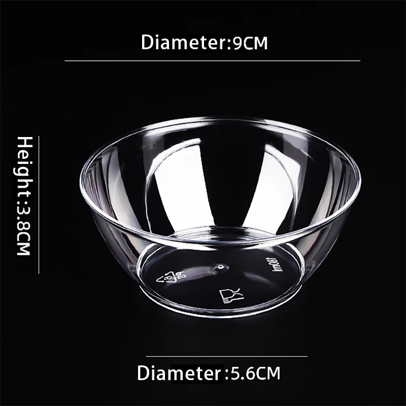 Customizable Hot Sale Eco-Friendly Round Transparent PS Disposable Bowl Set