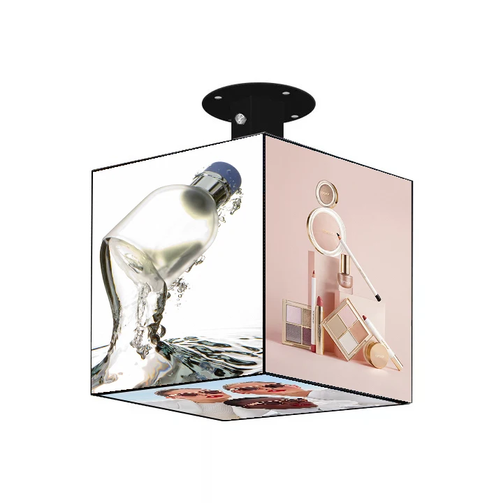 GC TECH LED Cube for Pub and Restaurant Hanging Available Multiface Magic Cube Screen Pattern 5 Faces Video Wall Display Photo