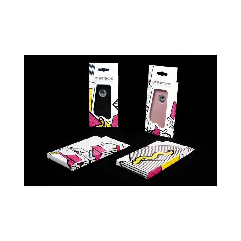 OEM New Design Mobile Phone Case Packaging Box,cell Art Paper with Window Customized Competitive HV