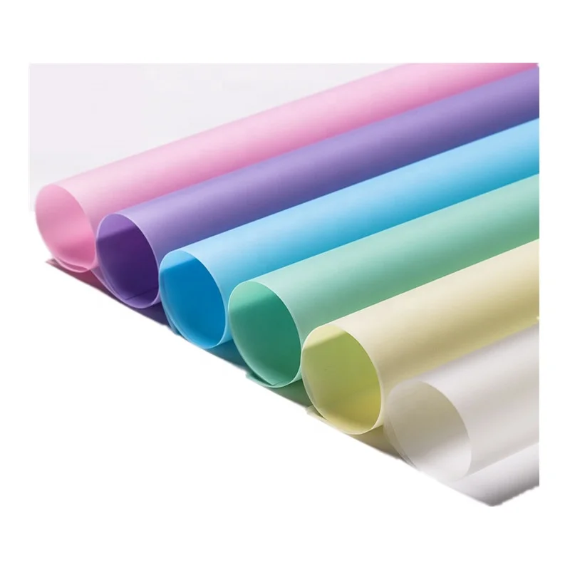 
Korean Foggy mist paper Colored Flower Printed Wrapping Paper Plastic Flower Wrapper 