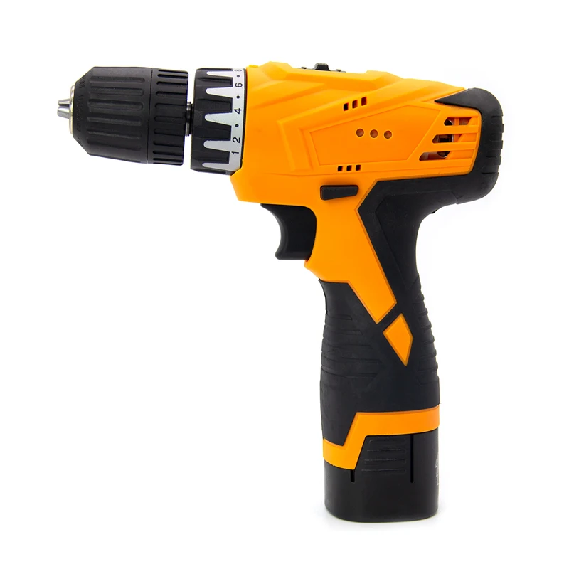 Brush impact drill tools 10mm chuck steel cordless drilling in wood screwdriver with li-ion battery power drill