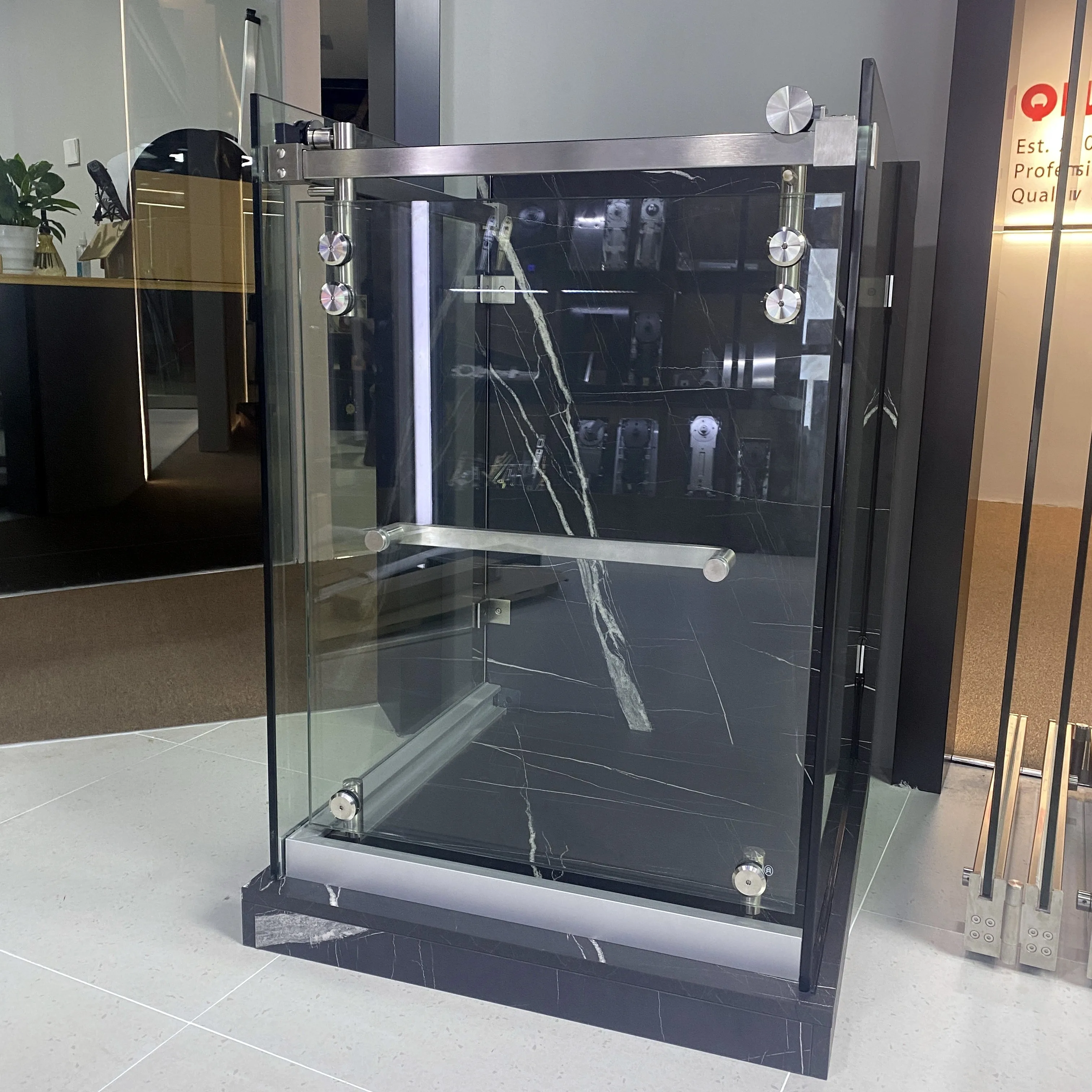 Dubai Shower Toilet Door Sliding Hotel Custom Wet Room Doors Frameless Tempered Glass Shower Walk In Corner Shower Screen