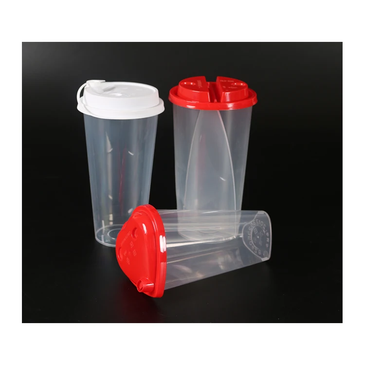 
2021 Made in China Disposable Plastic Tea Cup Smoothie Plastic Tea Cup with Sealing Lid 