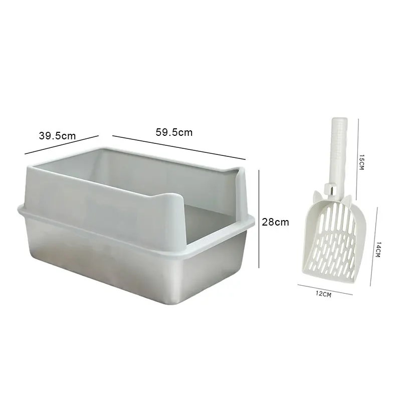 Pet Large Cat Toilet For Cats Rabbit Easy Cleaning Pet Litter Box Enclosed Sides Stainless Steel Xl Cat Litter Box
