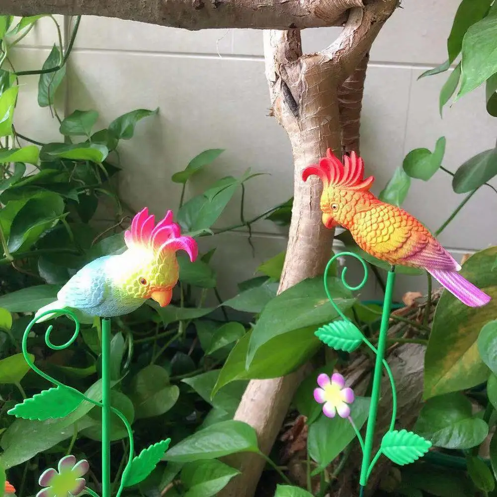Osgoodway Wholesale High Quality Small Red Parrot Flying Bird  Animal Toys Decor Garden Ornament