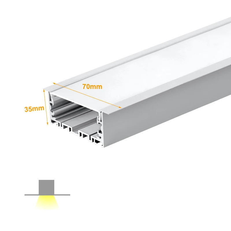 Custom Ceiling Recessed LED Linear Light 20W-80W Linear LED Lighting with Dali System Aluminum PR for Office Use