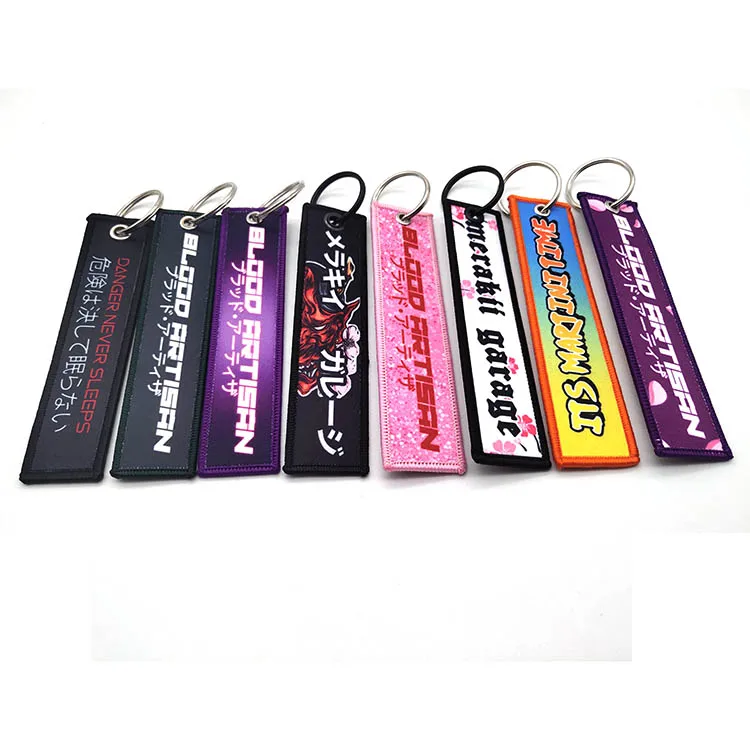 Wholesale cheap 13*3cm keychain anime jet tag key chain custom sublimation blank keychain