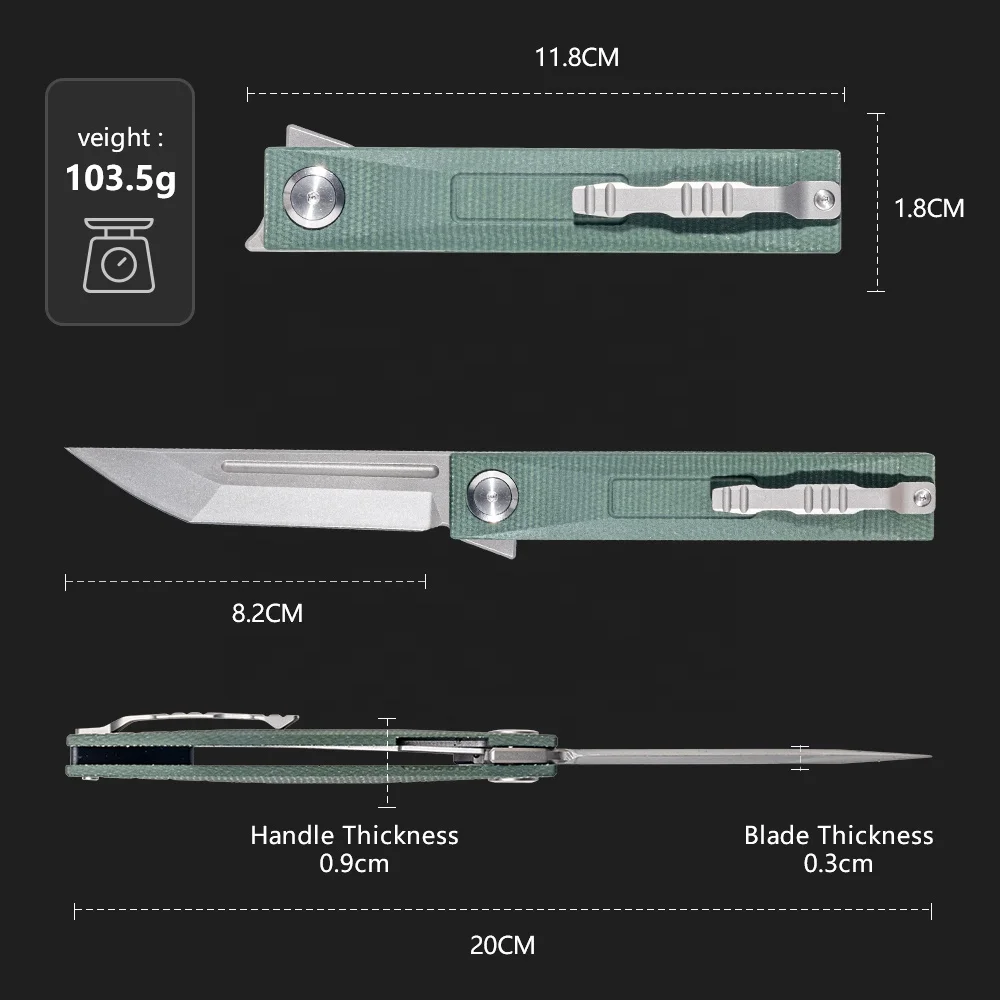 EDC Outdoor Multi Function Tool Small Pocket Knife Damast VG10 Steel Sandwashing Blade Knives For Hunting
