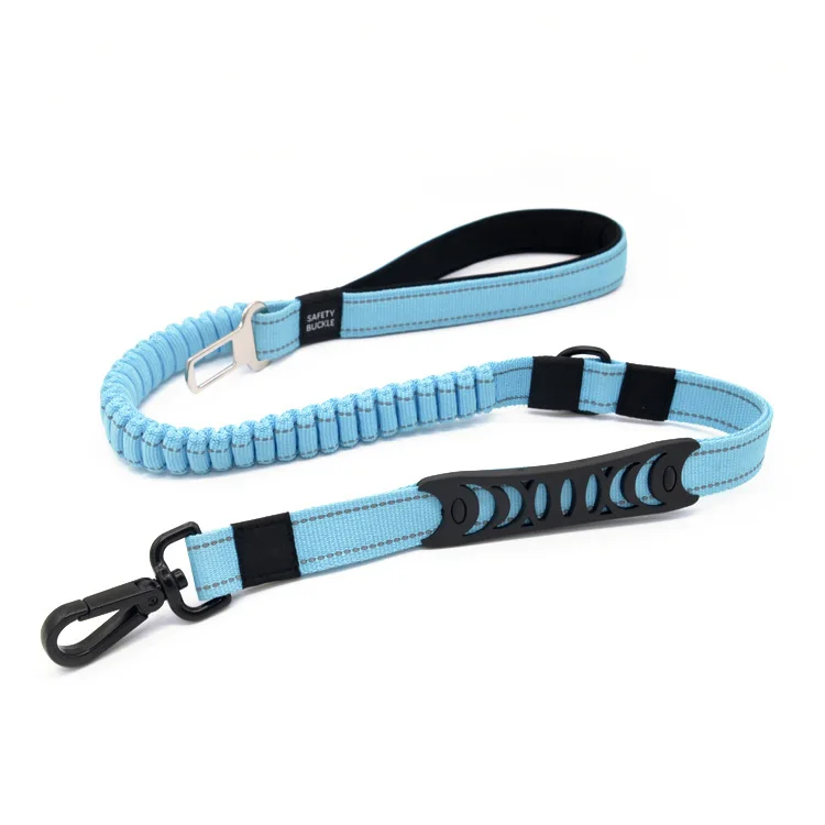 Multifunctional Heavy Duty Bungee Dog Leash Reflective Shock Absorbing Training Leash two Traffic Handle Dog Car Seat Belt