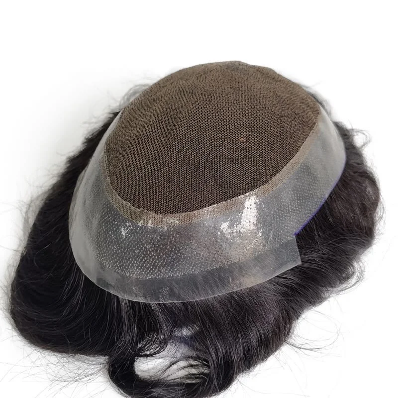 Lace & PU Remy Human Hair Full Lace Wig Elegant Hair Aus Style Man Toupee wigs Pieces In Stocks