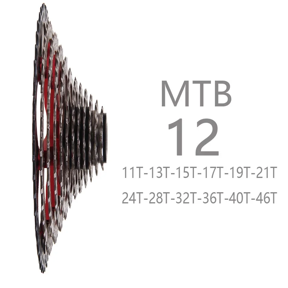 WUZEI 12 Speed Road Bike Freewheel 12S 11-32/34/46/50/52T MTB Bicycle Cassette Sprocket Aluminum alloy Free Wheel Bike Parts