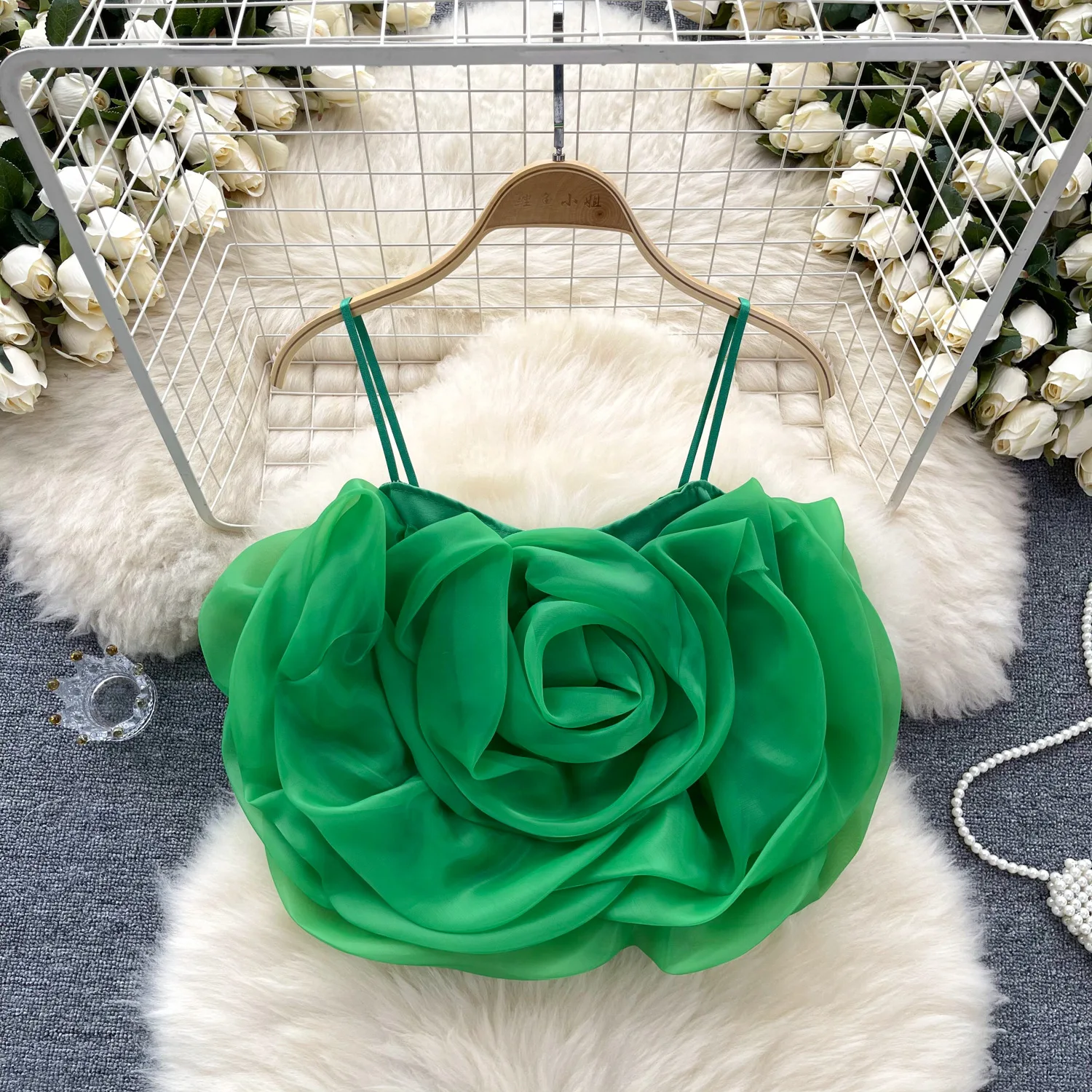 Holiday Style Organza Flower Tank Top Camisole Women Tops And Blouses Wholesale Tank Top Women