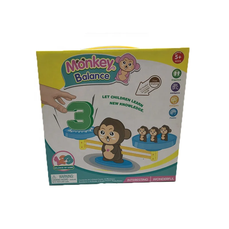
Monkey Balance Counting Cool Math Games - STEM Toys for 3 4 5 Year olds Cool Math Educational Kindergarten - Number Learning Mat 