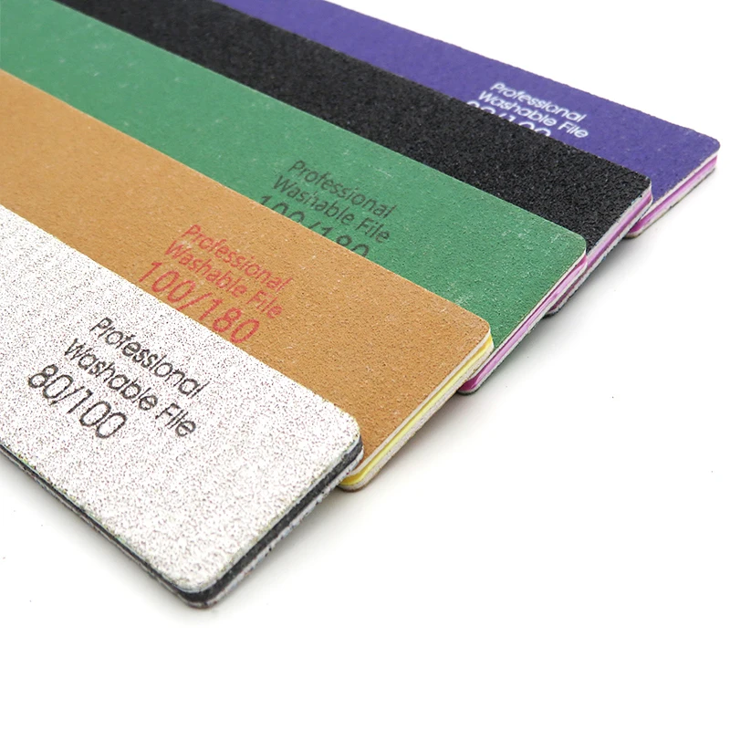 Professional Custom Logo Gray Emery Boards Half Moon Square Shape Double Side Polish Nail File