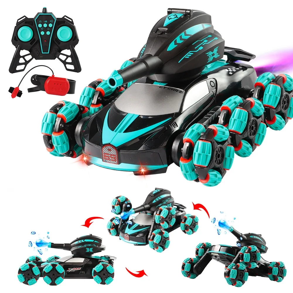 2.4G 8-pass Can Launch Water Bomb Remote Control Tank Hot Sale Radio Control Stunt Car With Spray RC Tank Drift Car For Kids