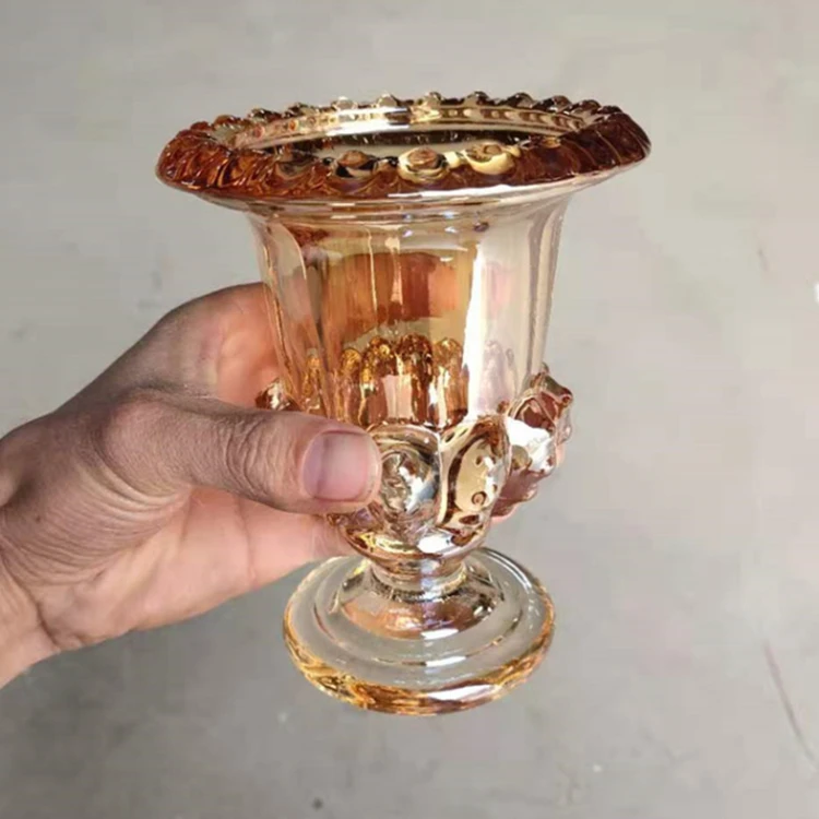 Wholesale Creative European-style Thickened High-footed Base Desktop Handicraft Ornaments Glass Vase