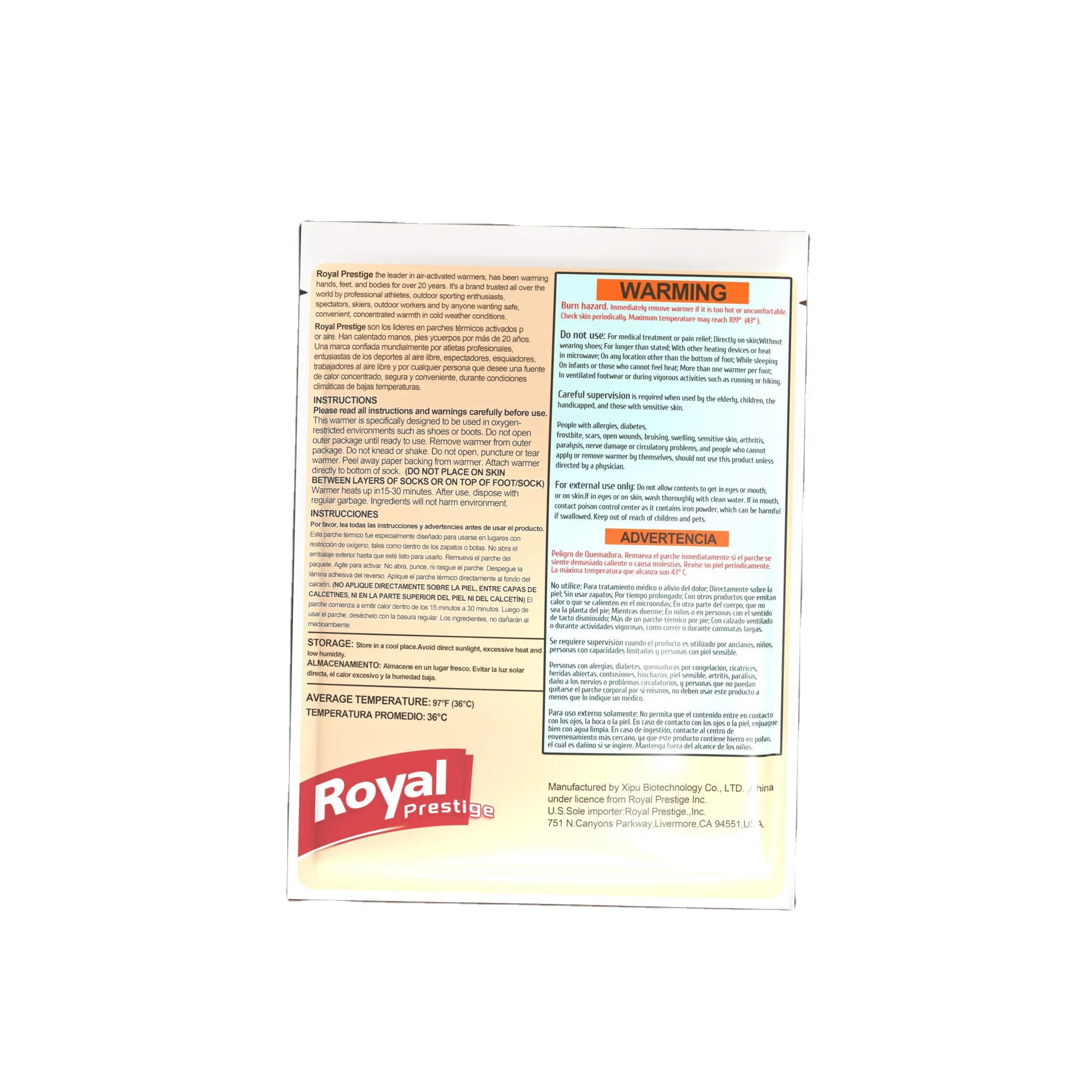 Customised Winter Warm Heat Packs Safe Self-heating Cold-proof Warming Disposable Hand Warmer Pack