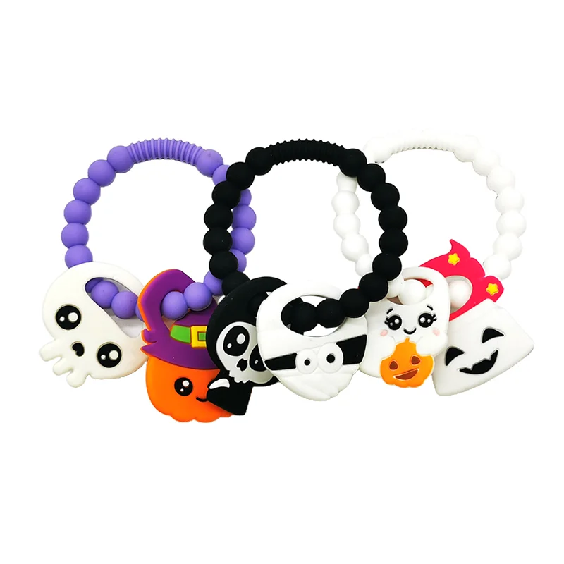 2021 заводской Изготовленный На Заказ силиконовый детский Прорезыватель для зубов для Хэллоуина из натурального каучука оптом