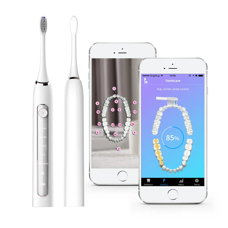 
2021 Best Top Automatic black sonic toothbrush With Bluetooth Function 