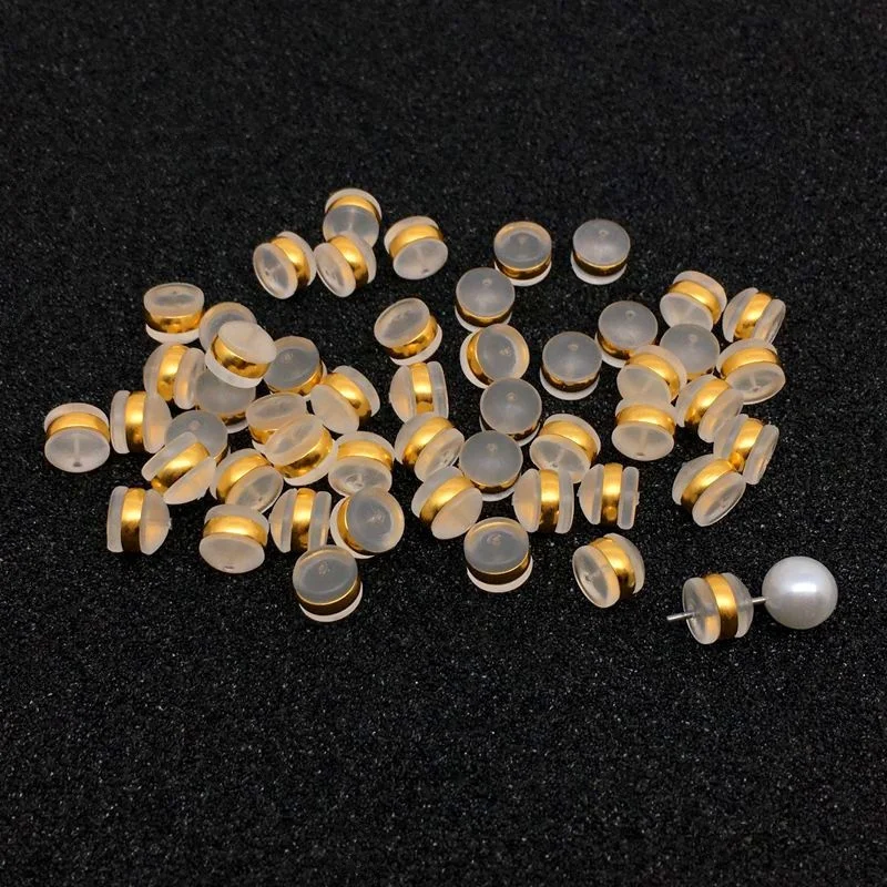 DIY Accessory Jewelry Findings Gold Silver Metal Brass Silicone Plastic Earring Stud Fit Backings Ear Back Stoppers