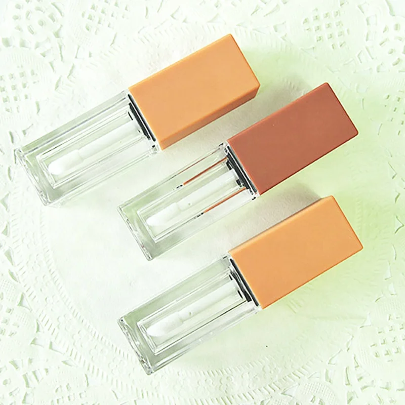 
wholesale ready to ship square mixed colors empty lip gloss tube liquid lipstick container 5ml for lip color 