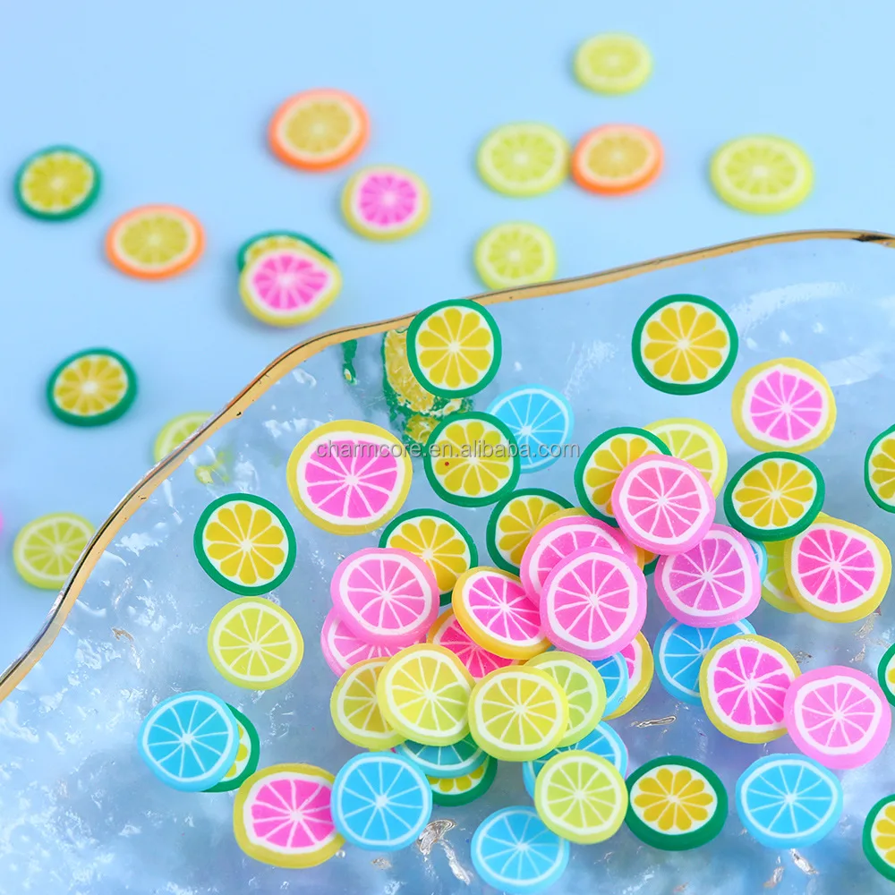 3D Fruit Slices 10G Nail Charms Polymer Clay DIY Designs Slice Lemon Nail Art Decor Soft Clay Polish Manicure Supplies