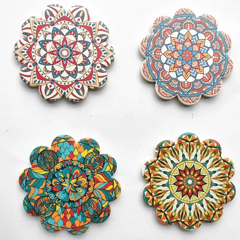 Wholesale Absorbent Stone Cup Holder Blank Sandstone Cup Ceramic Coaster For Drink