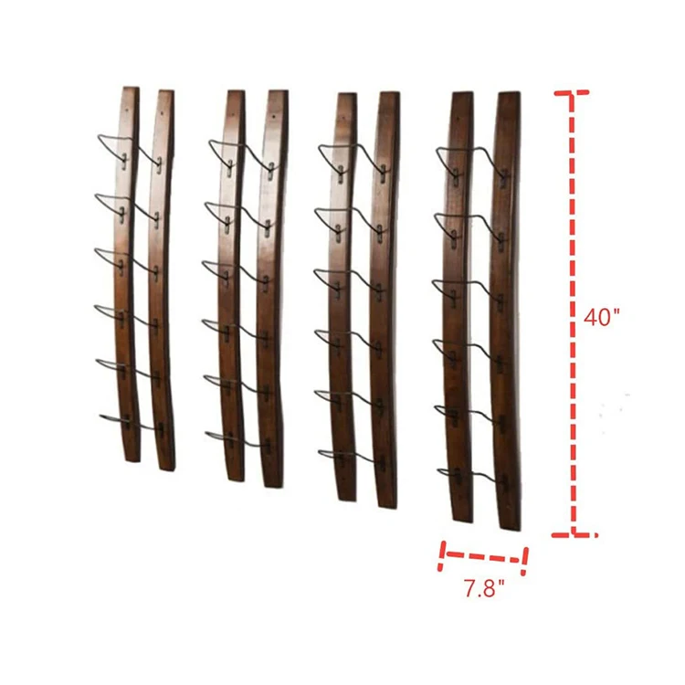 High Quality Wall Mounted Wooden Wine Bottle Rack Easy Installation Wood Wine Shelf for Home Wine Cellar Decoration