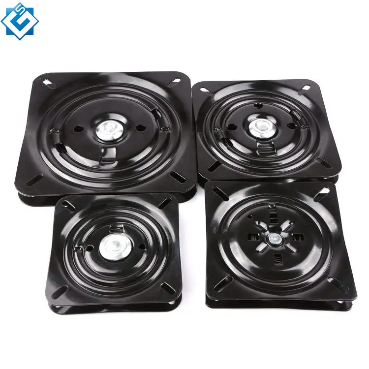 High Quality Lazy Susan Turntable 2.3 Thickness Black Square 6'7'8'10' Bar Chair Auto Return Swivel tilted Mechanism
