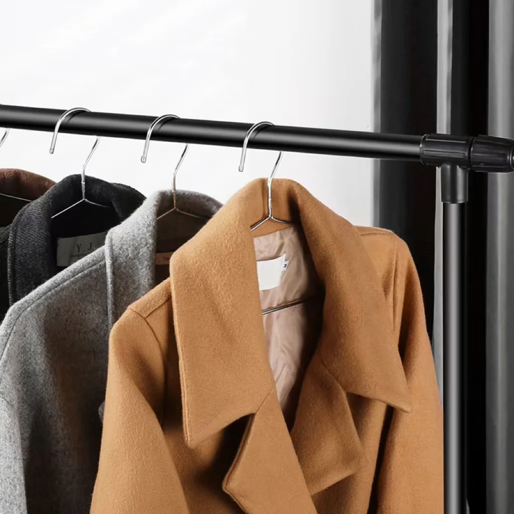 Durably Coated Galvanized Wire Laundry Hanger Clothing Drying Rack with Iron Plastic Metal Hooks for Clothes