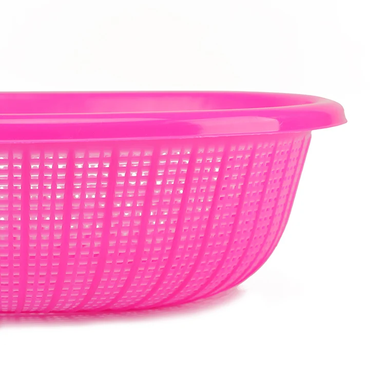 Colorful Oval Shape Plastic Kitchen Use Rice Basket Strainer