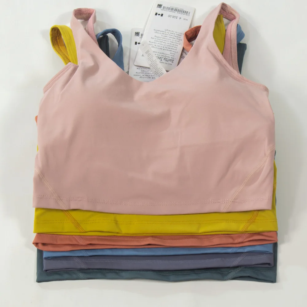 Women Stretchy Compression Slimming Yoga Tank Tops with Insert Pads