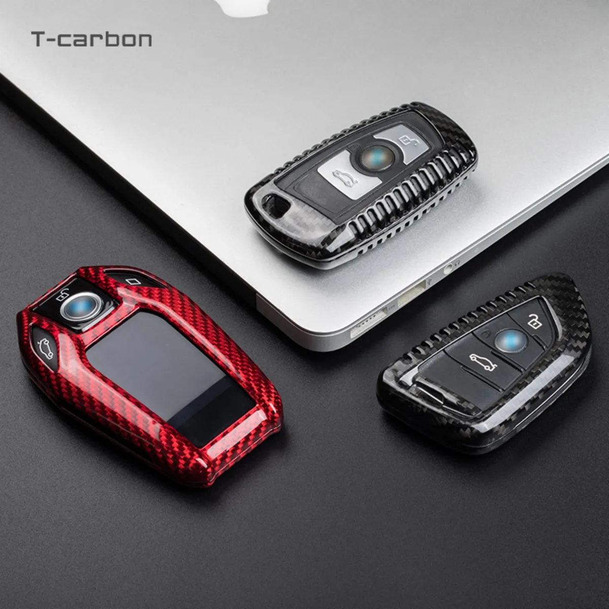 Car Key Case Cover Fit For BMW Carbon Fiber Key Cover Auto Accessories T-carbon Key Cases Factory Wholesales
