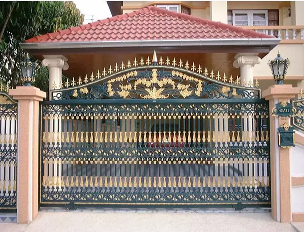 Latest Design Metal Wrought Iron Steel Aluminum Sliding Gate Automatic Entry Main Gate Hot Sale