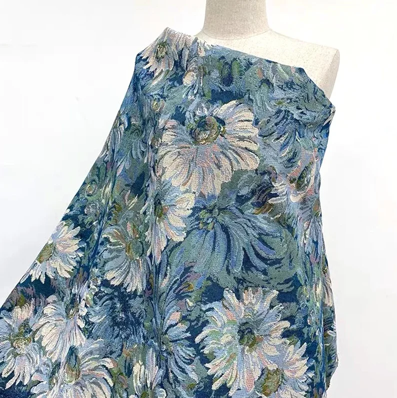 Sunflower oil painting style floral cloth cloth clothing case and bag handicrafts dress DIY tablecloth cloth