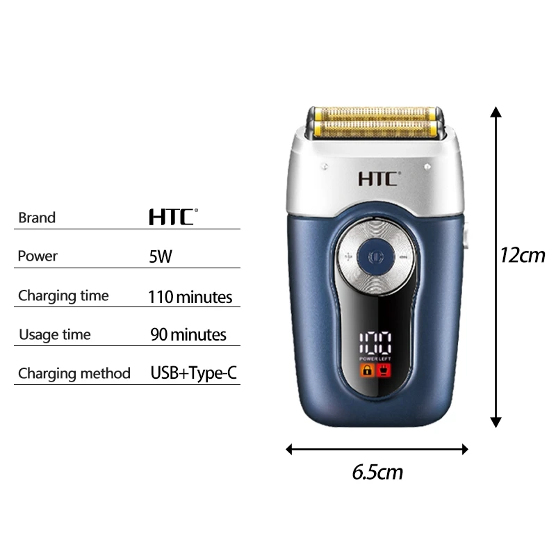 HTC GT-667 Wholesale Electric Razor For Men Face Shaver Machine Men Rechargeable Twin Blade Hair Shaver