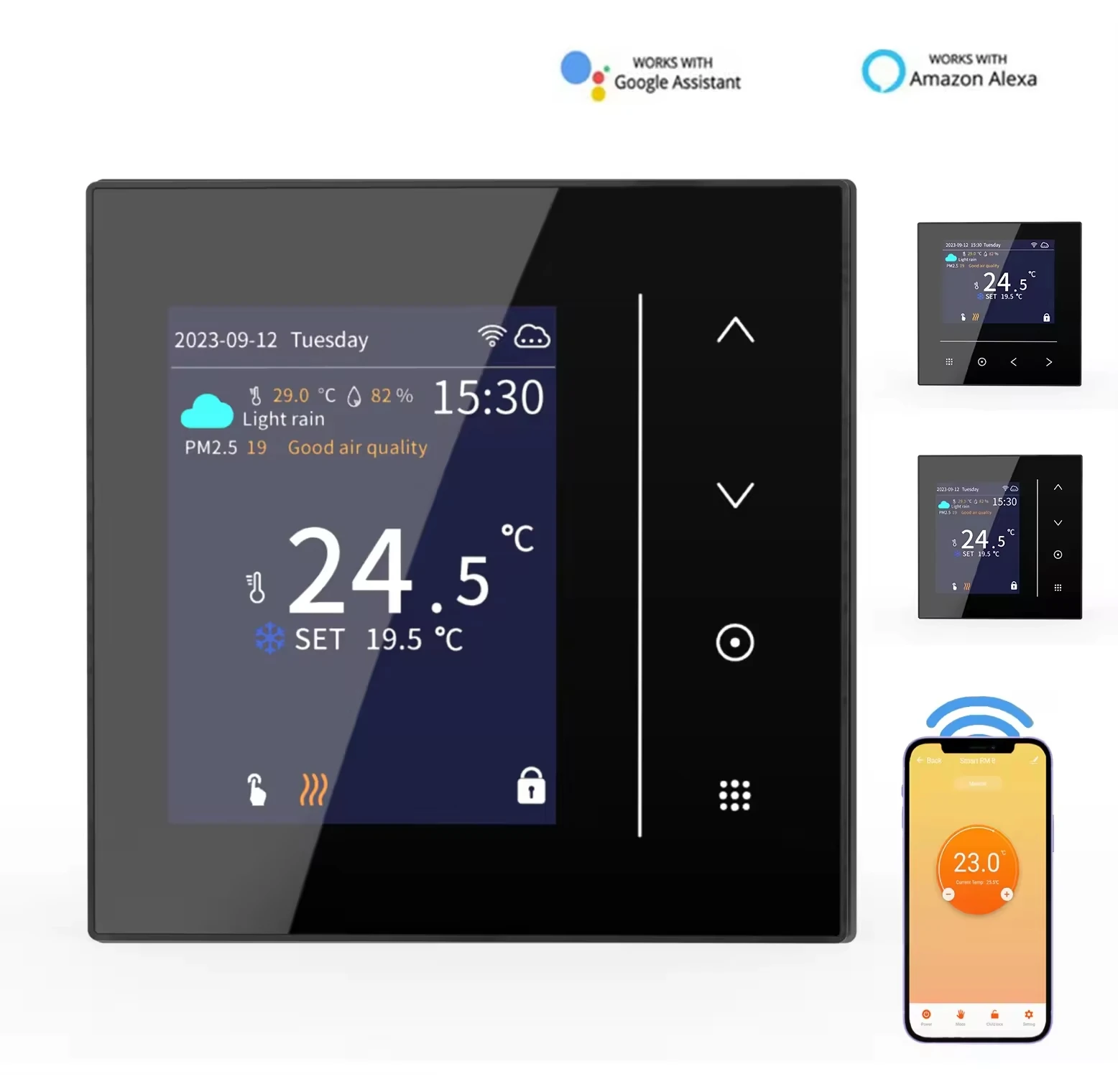Tuya Color Screen Display Digital Programmable Smart Thermostat Temperature Controller For Smart Room Electric/Water heating