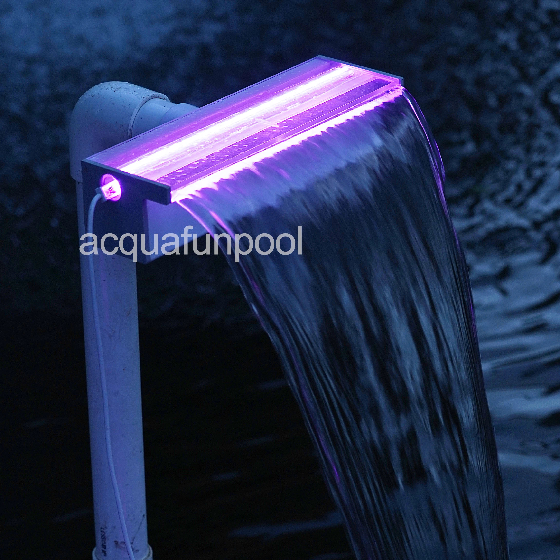 Acrylic L30cm Garden Outdoor Pool Waterfall LED Lights Modern Design Style Yard Backyard Park Usage Swimming Pool Water Fall
