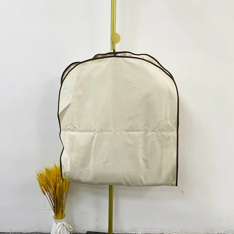 Wholesale Cheap Eco Friendly Reusable Customized 100% Organic Natural Cotton Canvas Muslin White Suit Garment Bag Cover