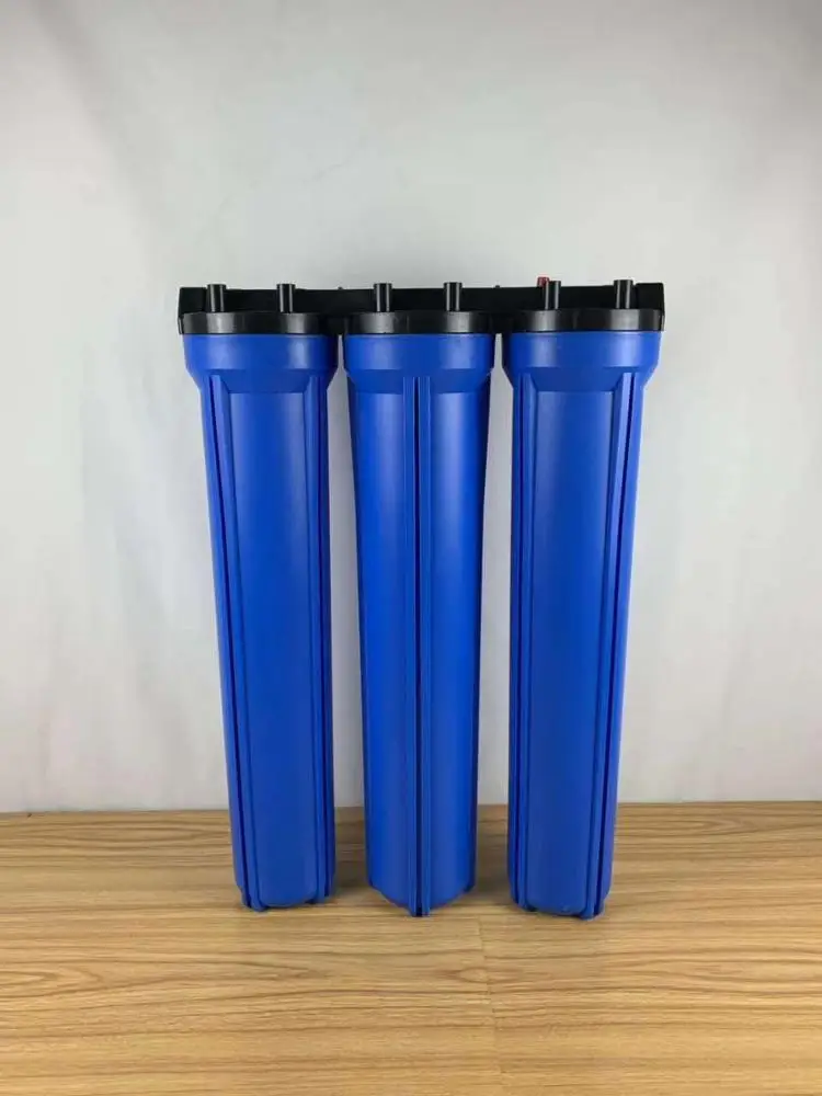 4-stage 20 Inch Blue Water Filter Housing with PP GAC CTO filter cartridge   For Water Pretreatment