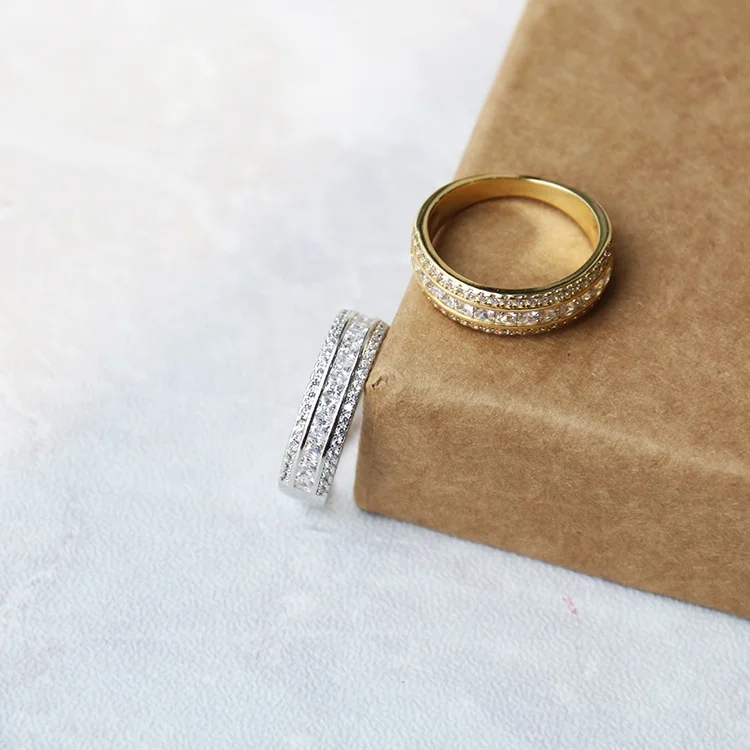 Hot Selling Sterling silver 925 jewellery ring unisex turkish silver 18k white wedding men rings