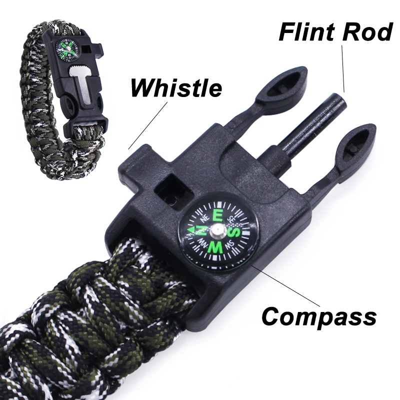 
Wholesale Free Sample Survival 550 LBS Tactical Paracord Bracelet for Outdoor Camping 