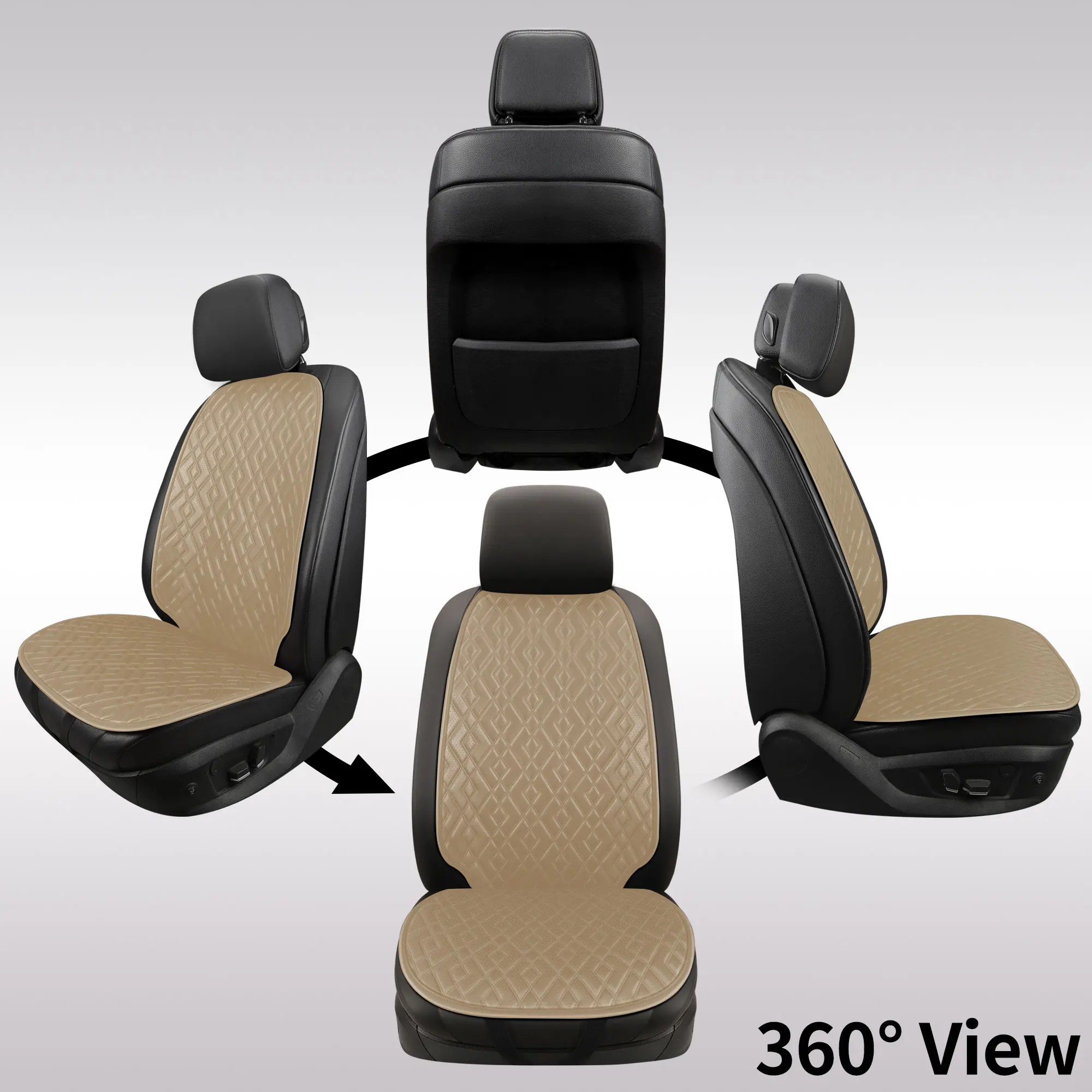 RTS 1 Pair Car Seat Covers Universal Anti-Slip Driver Seat Cover with Backrest