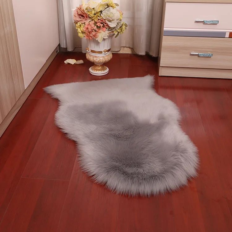Carpet Rugs Sheepskin Area  Fluffy Carpets Luxury  Shaggy Synthetic Bedside Animal Soft Faux Fur Rug For Living Room