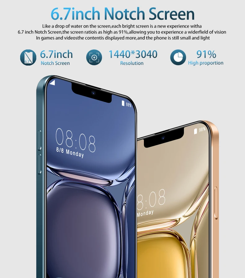 2021 16GB + 512GB 10-ядерный 5G оригинальный телефон i13 Pro 6 7 дюймов Android смартфонов пусть мобильных телефонов