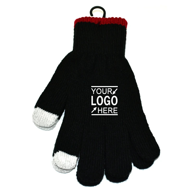 unisex black Custom Logo Cell Phone Smartphone Touch Gloves for Winter Tactile Texting Touchscreen Gloves Touch Screen Glove