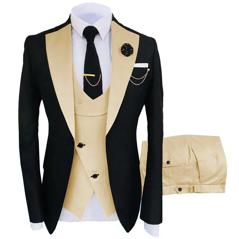 2022 oem trajes de hombre Slim fit groom wedding business tuxedo suit formal gentleman 3 pieces blazer designs for set men suits